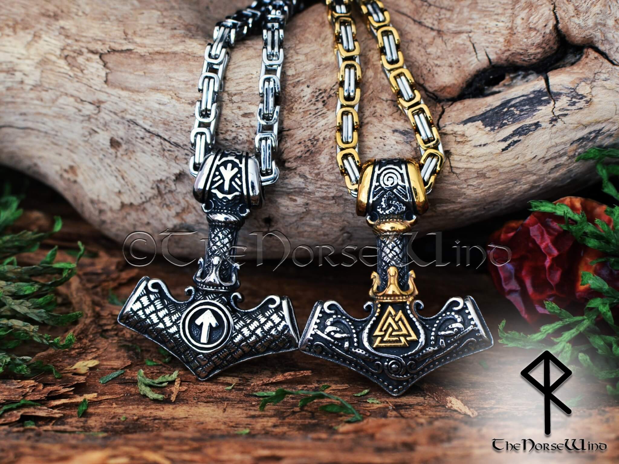 Thor's Hammer Necklace Norse Pendant - 35% Sale