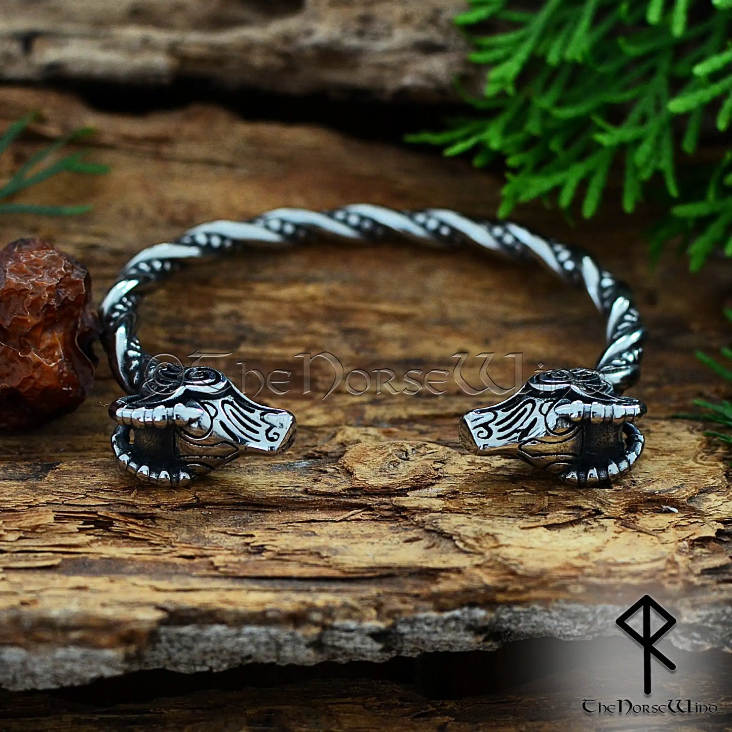 Adjustable Viking goat bracelet, Heidrun of Valhalla Norse arm ring.