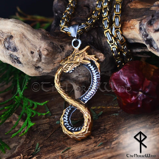 Wikinger Ouroboros Halskette, Midgard Schlangenanhänger 