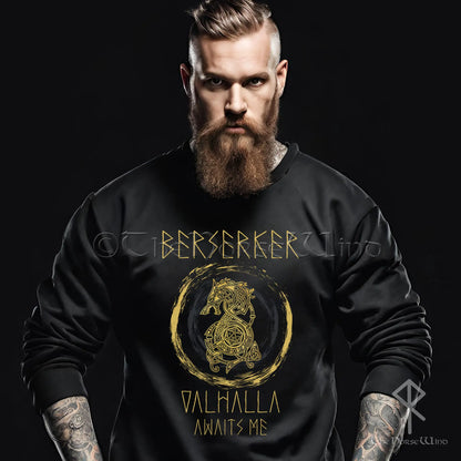 Berserker Wikinger Sweatshirt mit keltischem Knotenbär, S-5XL