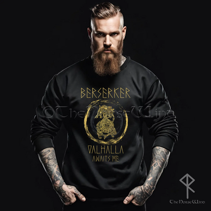 Berserker Viking Sweatshirt with Celtic Knots Bear, S-5XL