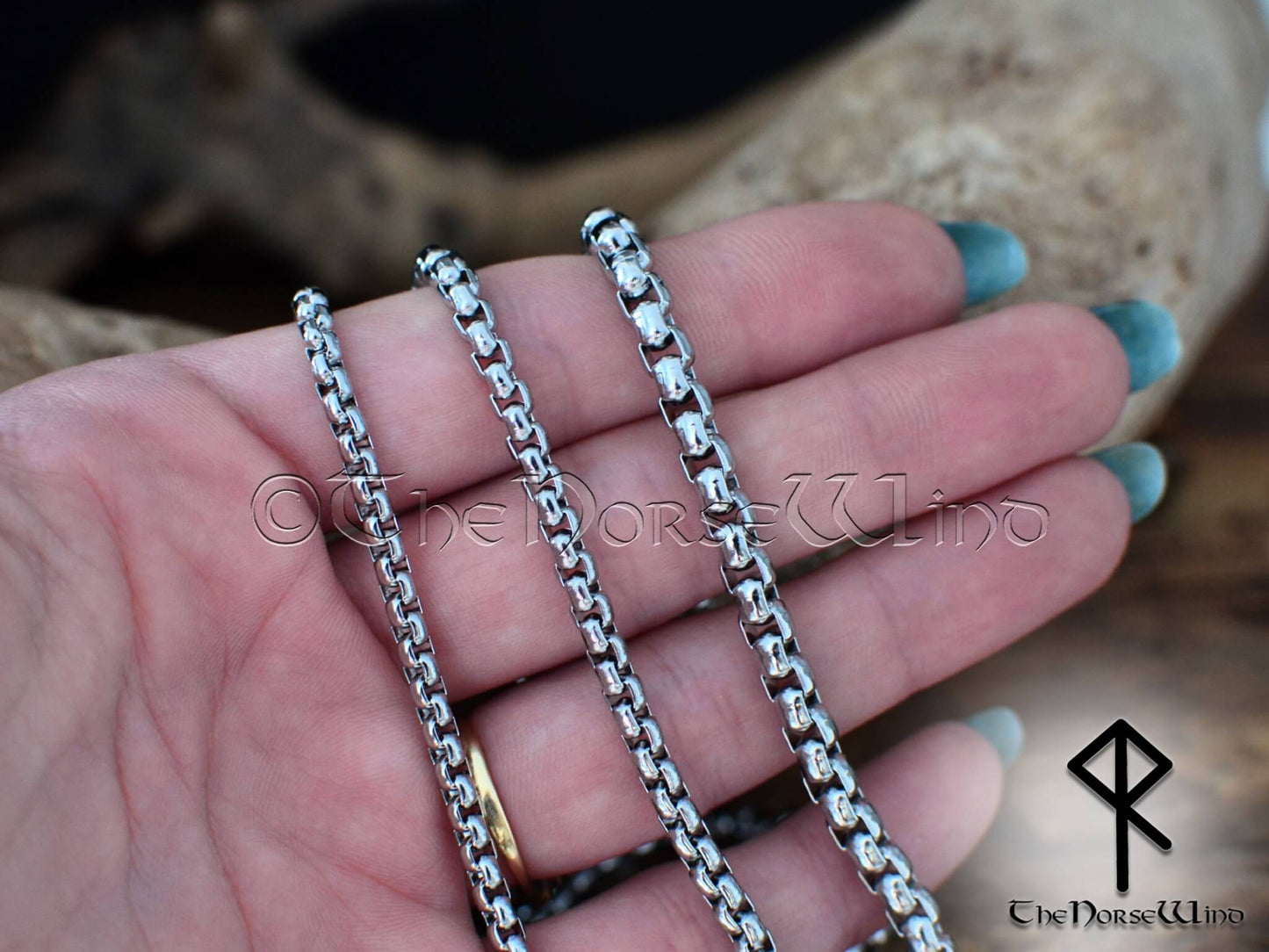 Viking Chain Necklace Stainless Steel Box Chain - 3mm/4mm/5mm