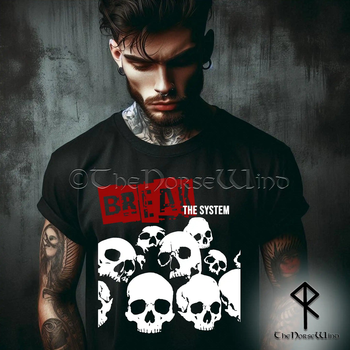 Break the System – Rebel Skulls T-Shirt | Gothic Grunge Punk Streetwear