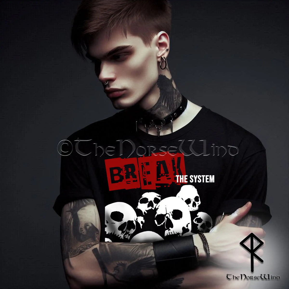 Break the System - Rebel Skulls T-Shirt | Grunge Punk Tee Break the System - Rebel Skulls T-Shirt | Grunge Punk Tee
