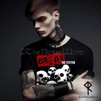 Break the System – Rebel Skulls T-Shirt | Gothic Grunge Punk Streetwear