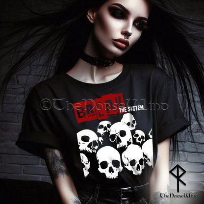 Break the System – Rebel Skulls T-Shirt | Gothic Grunge Punk Streetwear