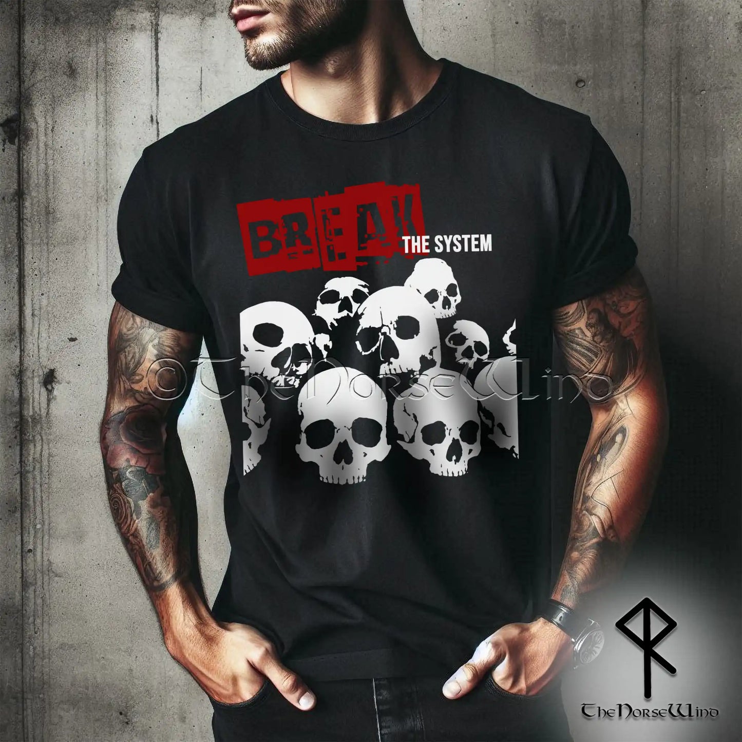 Break the System – Rebel Skulls T-Shirt | Gothic Grunge Punk Streetwear