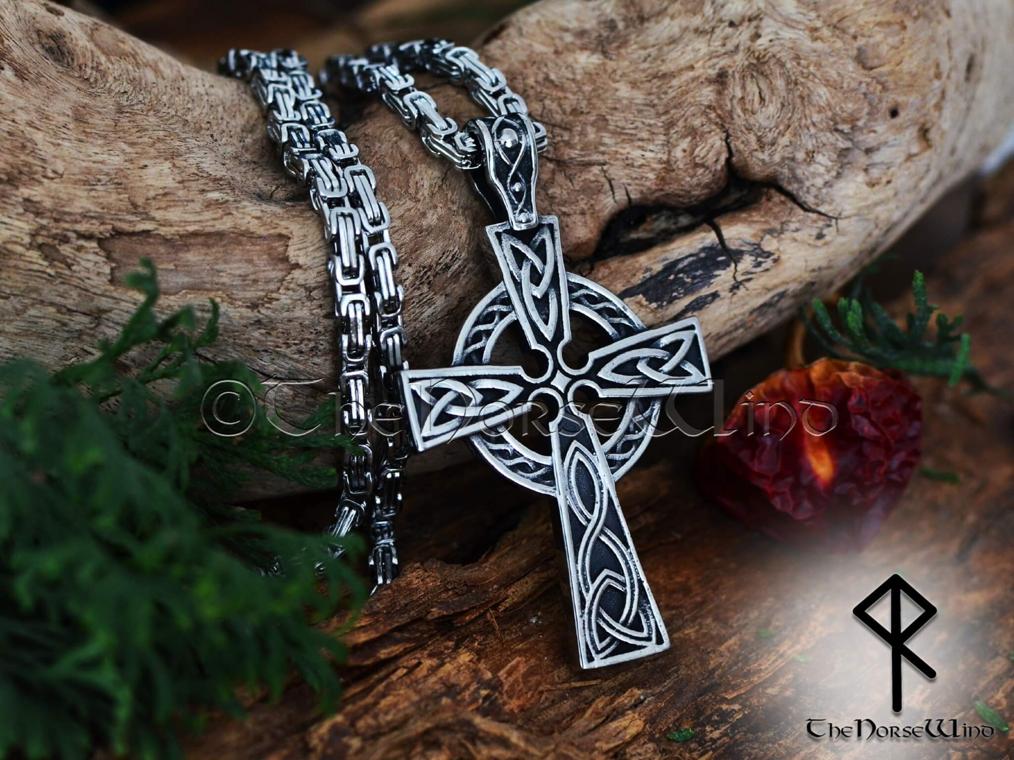 celtic cross necklace triquetra viking pendant thenorsewind