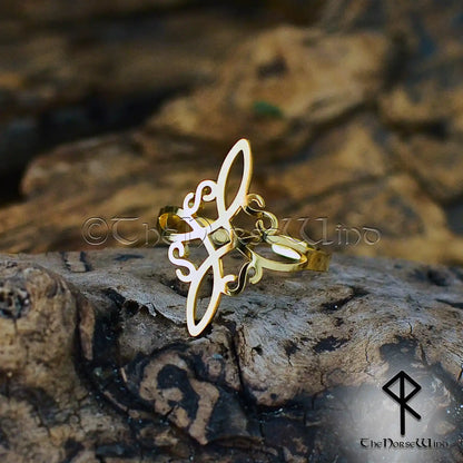 Keltischer Triquetra-Ring, verstellbarer Damenring mit Dreifaltigkeitsknoten, Edelstahl