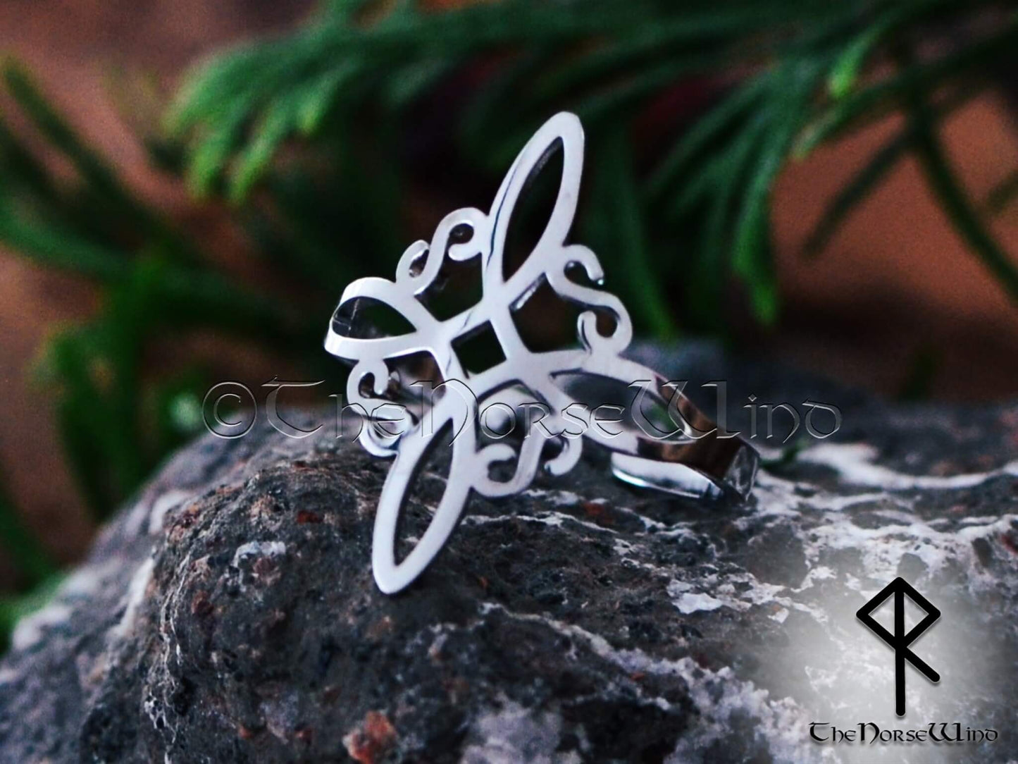 Celtic Triquetra Ring, Trinity Knot Adjustable Women's Ring, Stainless Steel