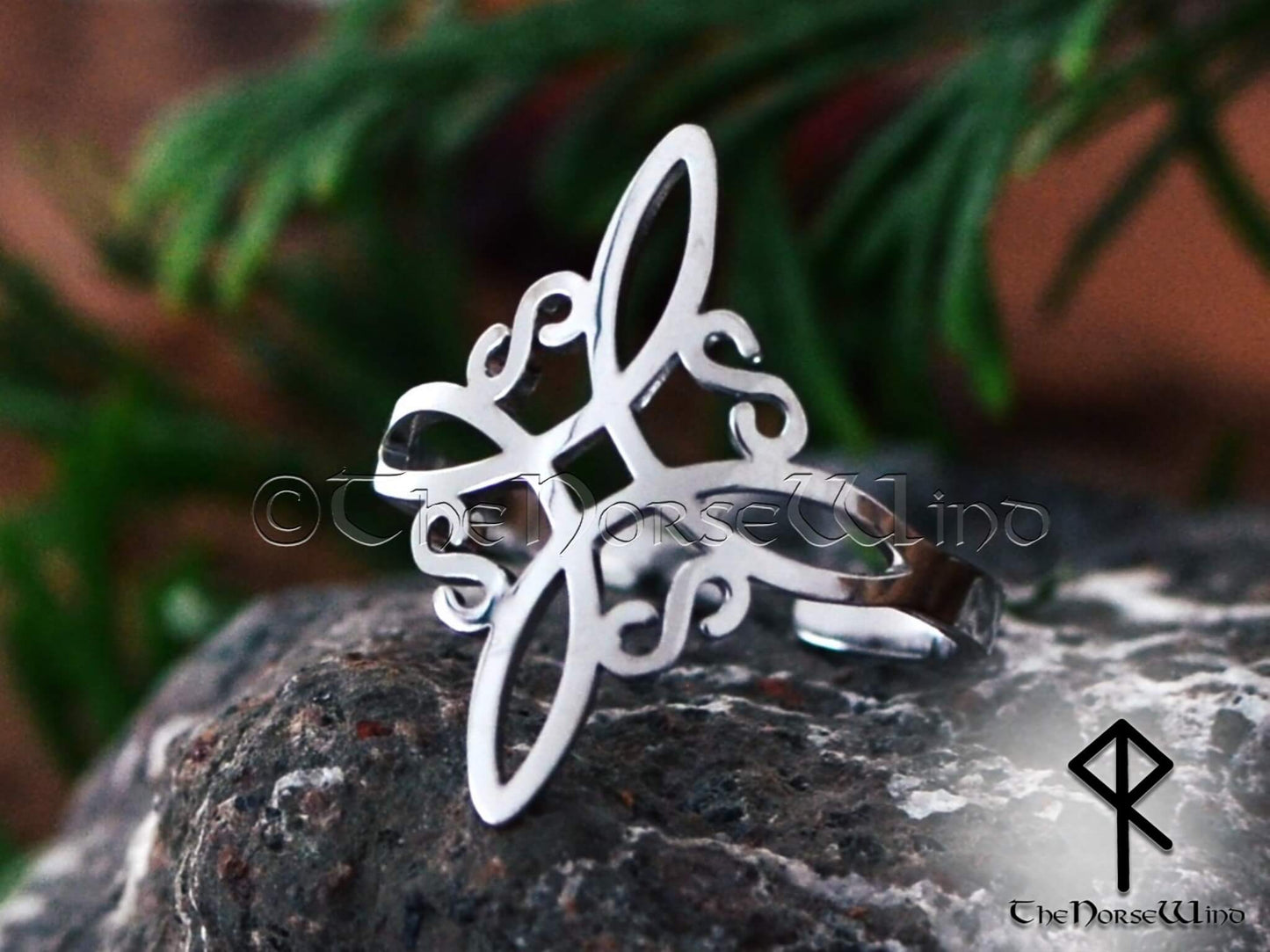Keltischer Triquetra-Ring, verstellbarer Damenring mit Dreifaltigkeitsknoten, Edelstahl