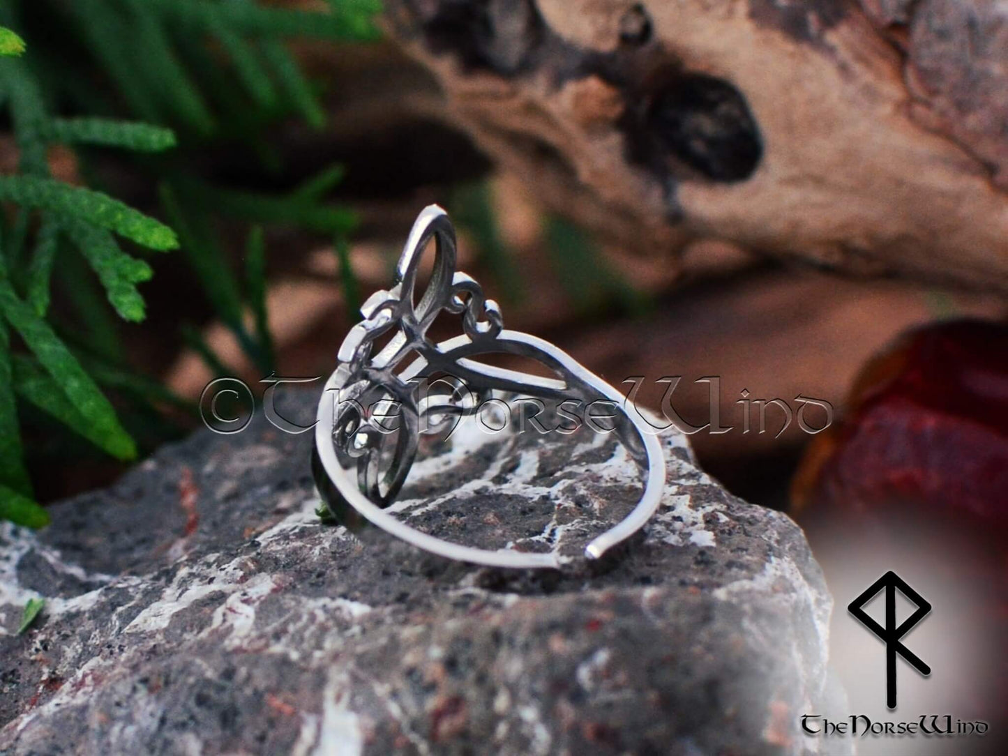 Celtic Triquetra Ring, Trinity Knot Adjustable Women's Ring, Stainless Steel