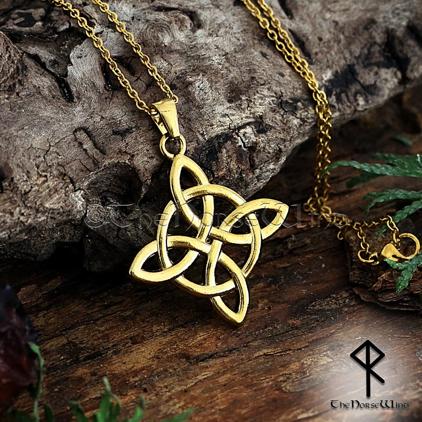 Gold Celtic Knot Necklace | Triquetra Viking Pendant | 14K Gold-Plated Trinity Knot Amulet