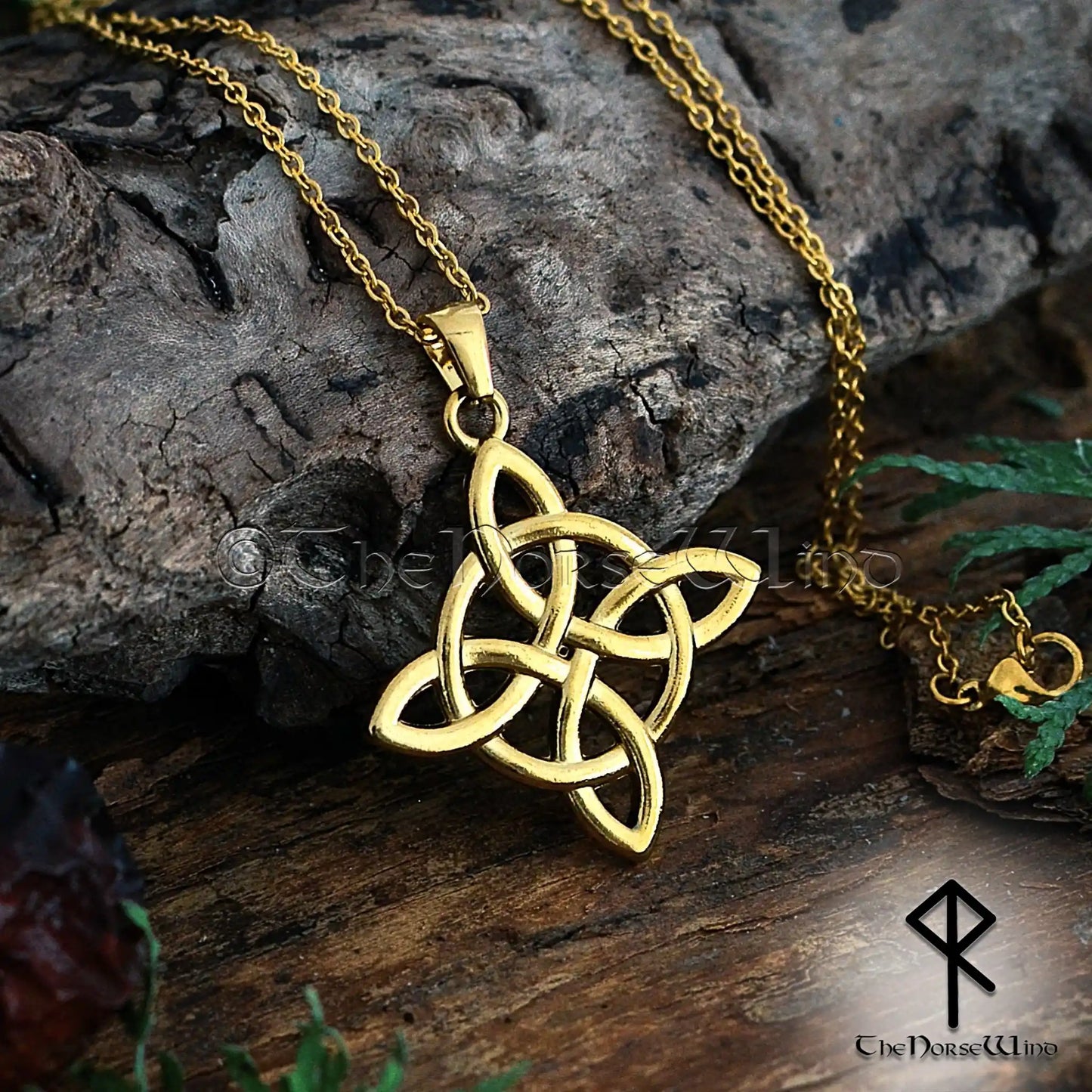 Gold Celtic Knot Necklace | Triquetra Viking Pendant | 14K Gold-Plated Trinity Knot Amulet