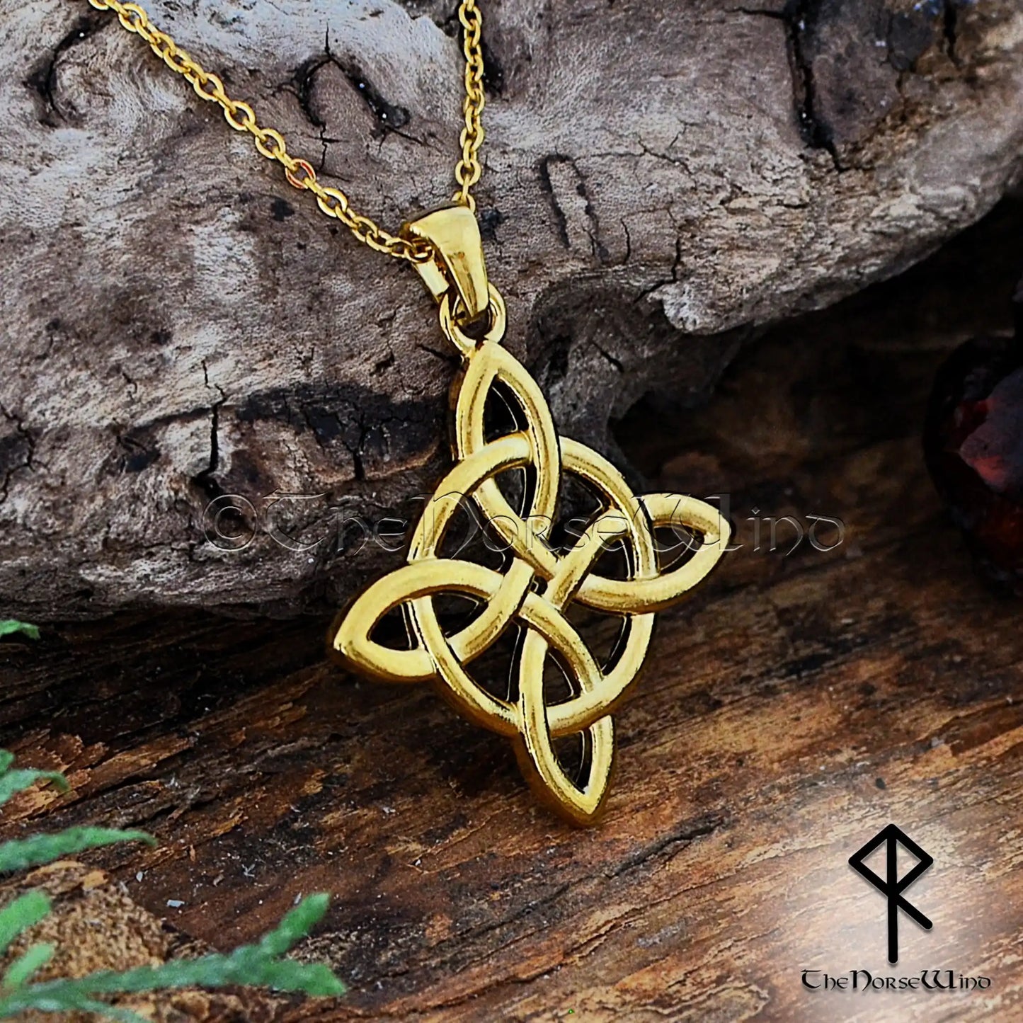 Gold Celtic Knot Necklace | Triquetra Viking Pendant | 14K Gold-Plated Trinity Knot Amulet