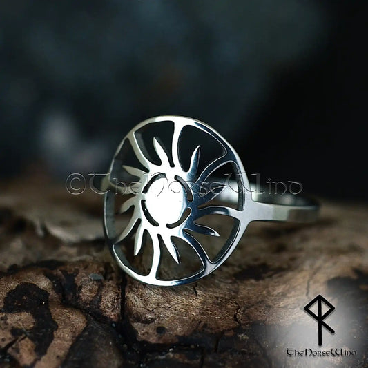 Celtic Sun Solstice Ring - Stainless Steel Norse Jewelry