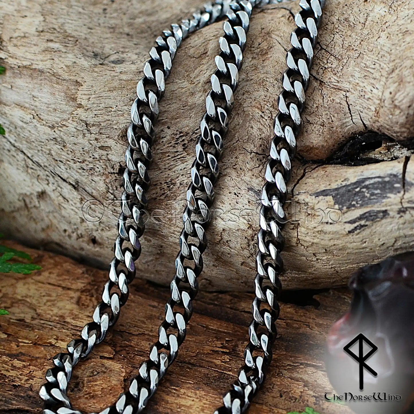 Cuban Link Viking Necklace - 5mm Stainless Steel Curb Chain