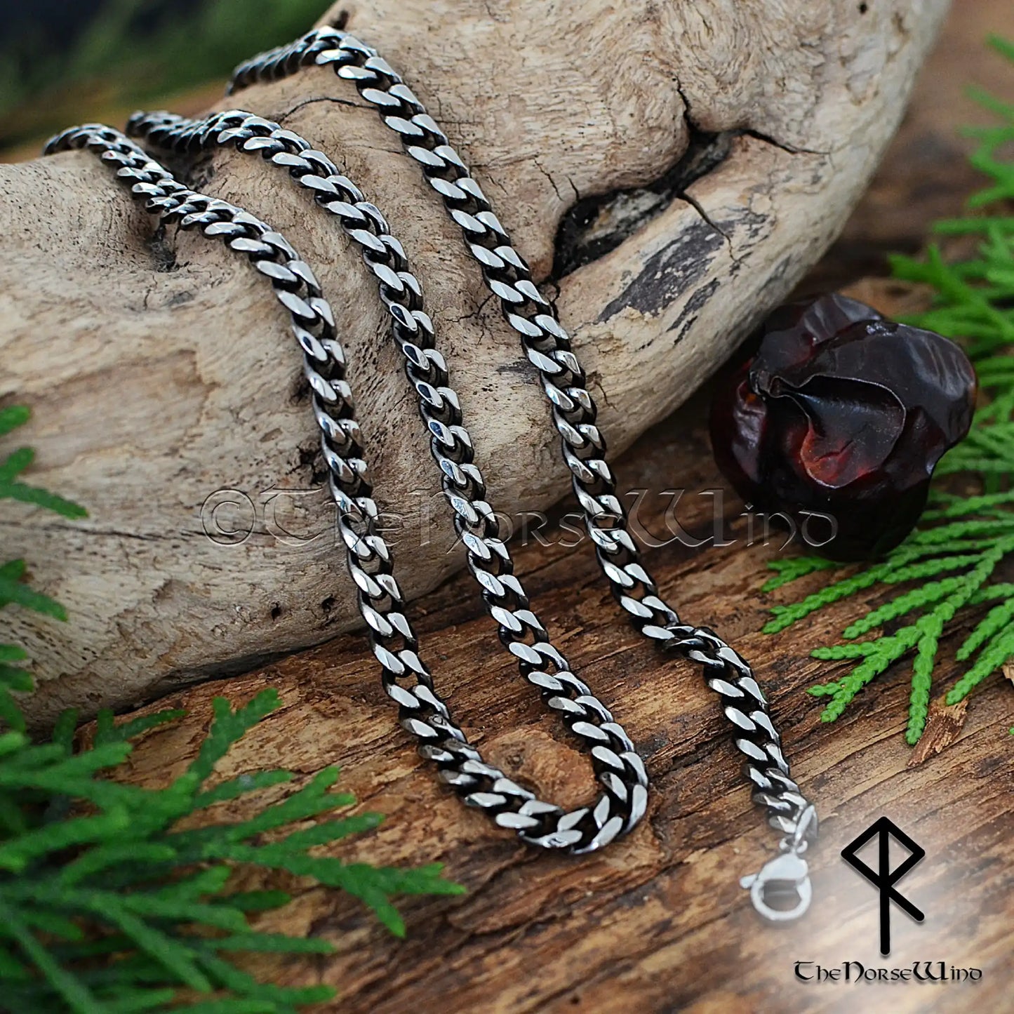 Cuban Link Viking Necklace - 5mm Stainless Steel Curb Chain