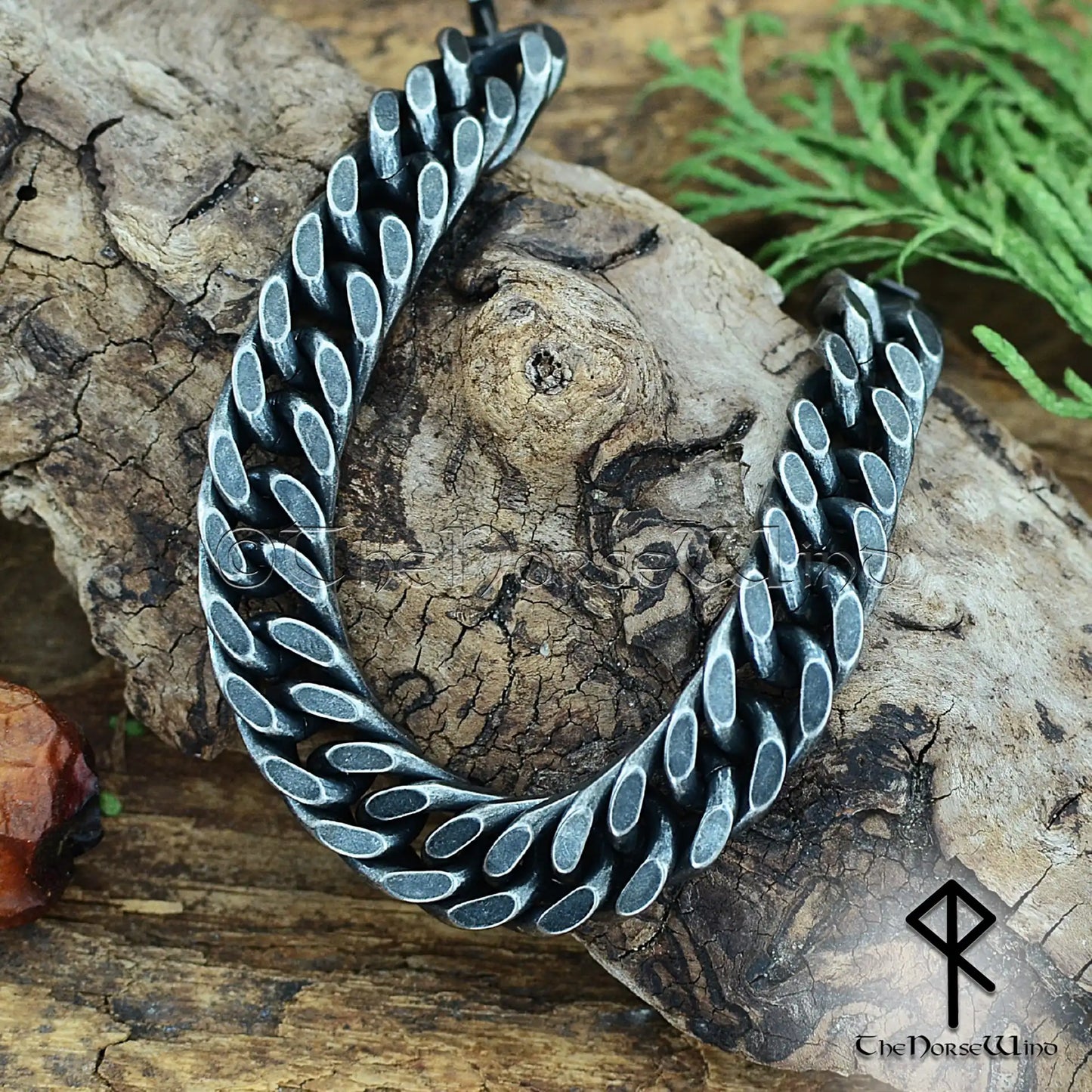 Solid Cuban Link Chain Bracelet 13mm, Gunmetal Stainless Steel