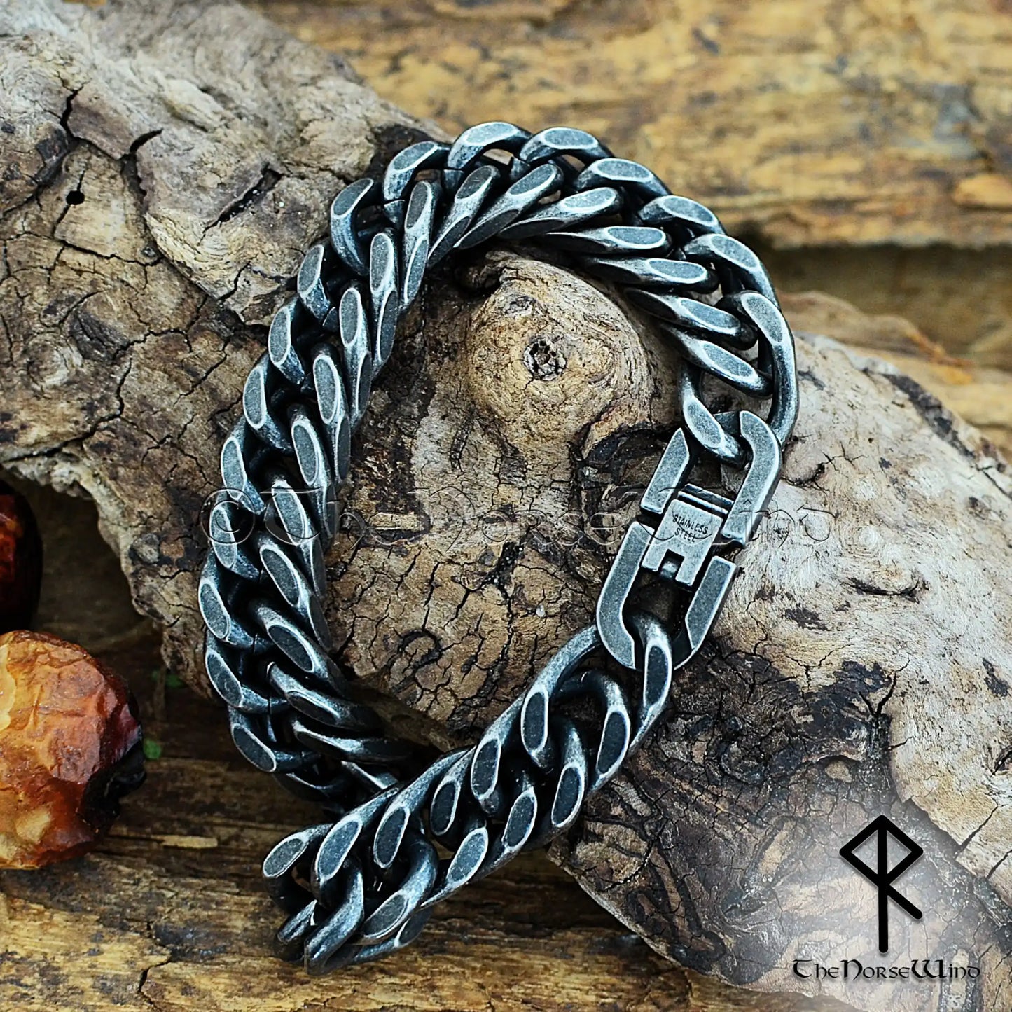 Solid Cuban Link Chain Bracelet 13mm, Gunmetal Stainless Steel