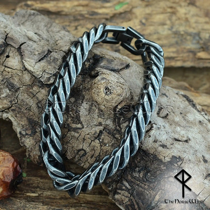 Solid Cuban Link Chain Bracelet 13mm, Gunmetal Stainless Steel