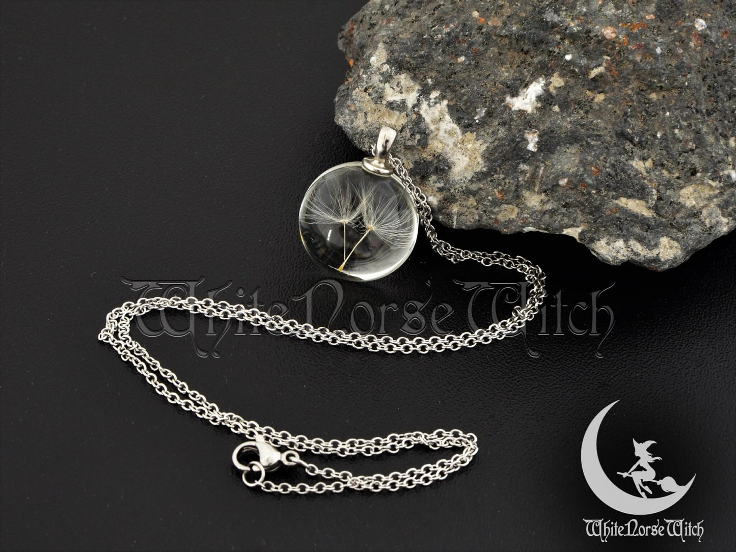 Mystical Dandelion Necklace - Glass Gothic Pendant