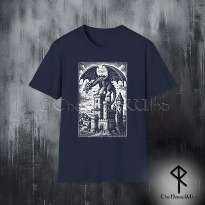 Medieval Dragon Castle T-Shirt - Gothic Fantasy Tee