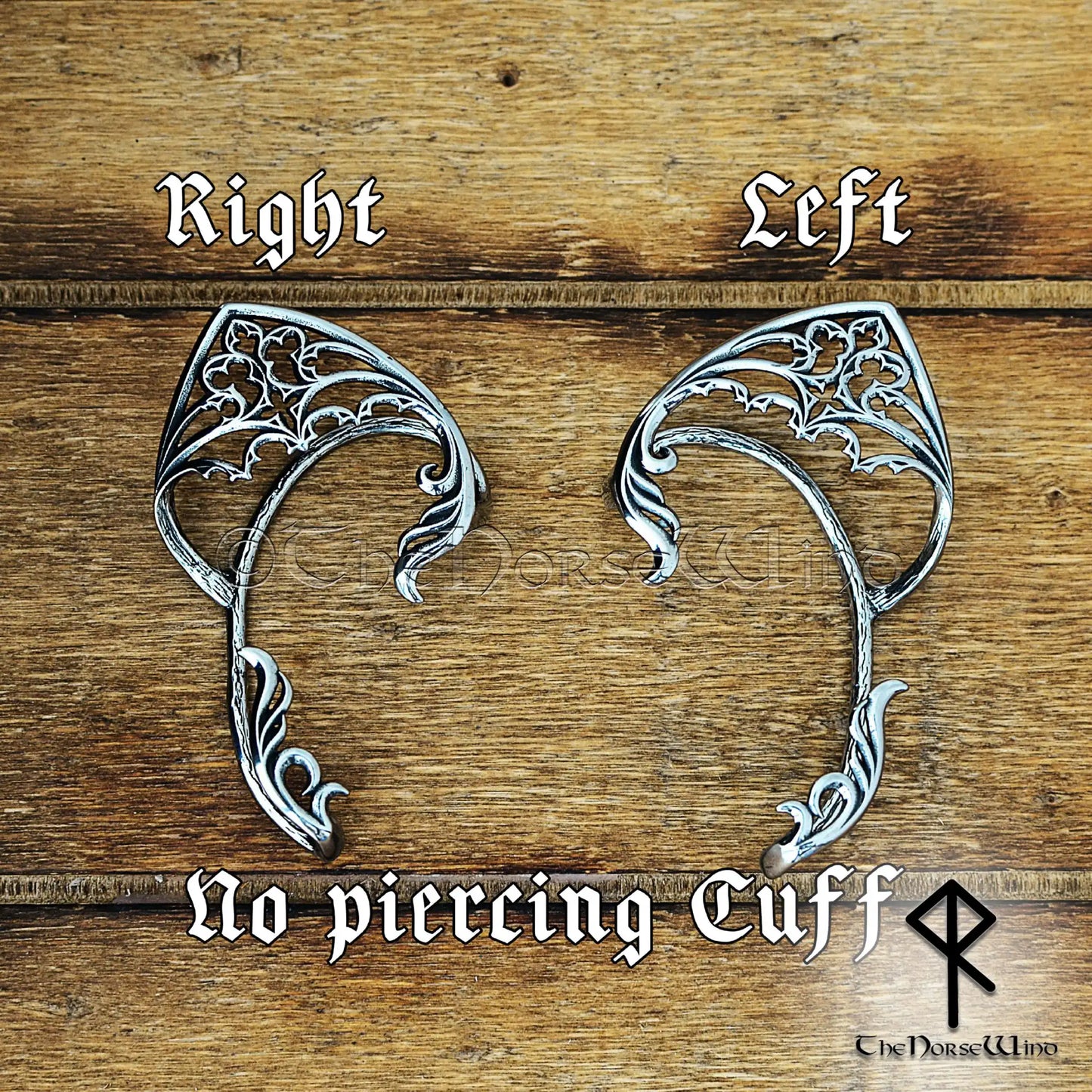 Gothic Elf Ear Cuff Earrings – No Piercing Arboreus, 316L Stainless Steel