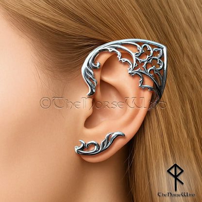 Gothic Elf Ear Cuff Earrings – No Piercing Arboreus, 316L Stainless Steel