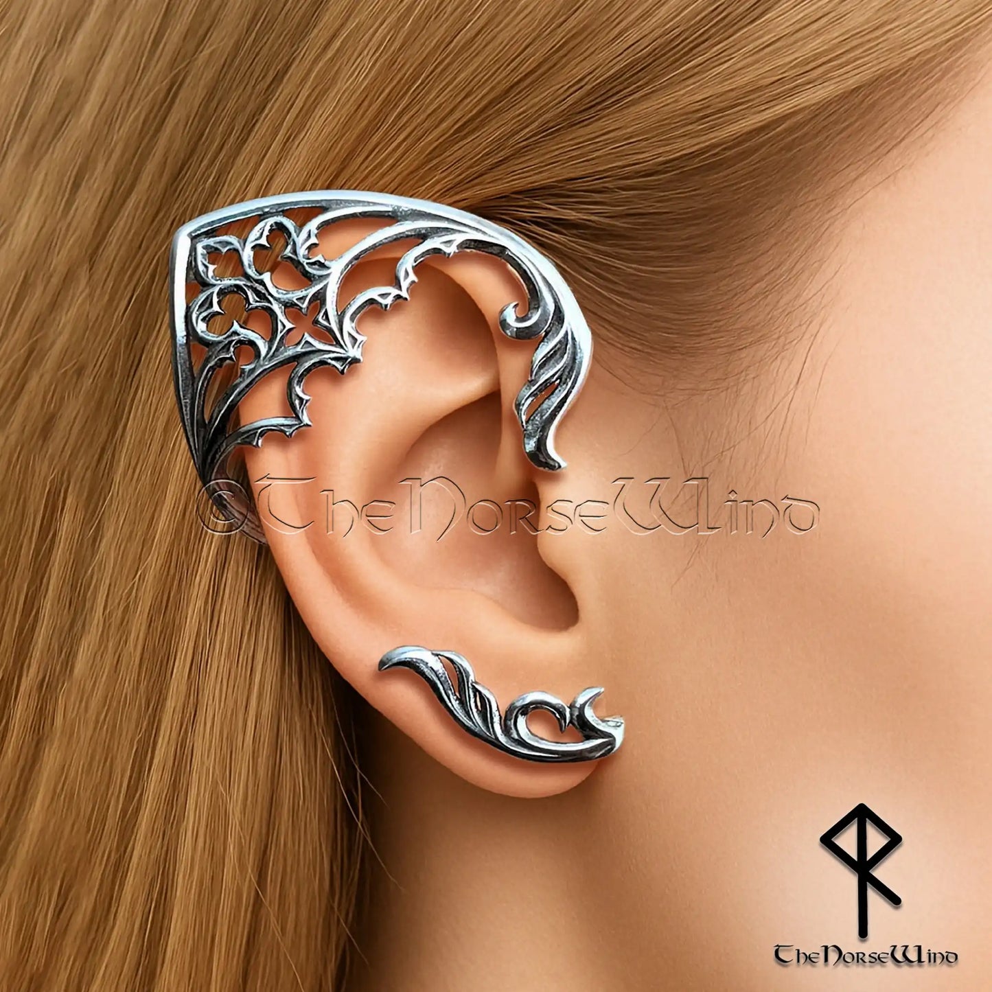 Gothic Elf Ear Cuff Earrings – No Piercing Arboreus, 316L Stainless Steel