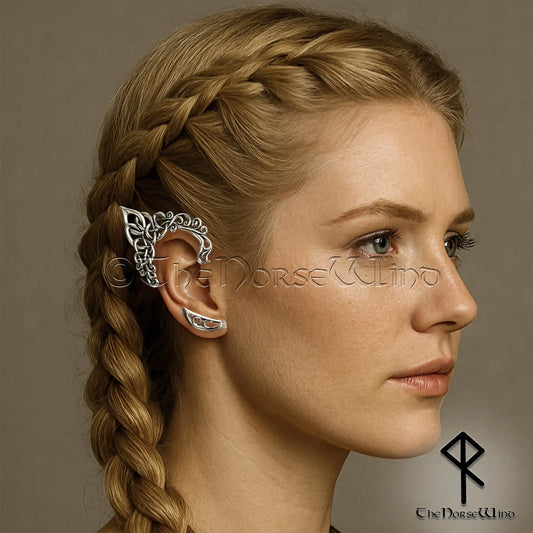 Gothic Elf Ear Cuff Earrings – No Piercing, Forest Vine | 316L Stainless Steel