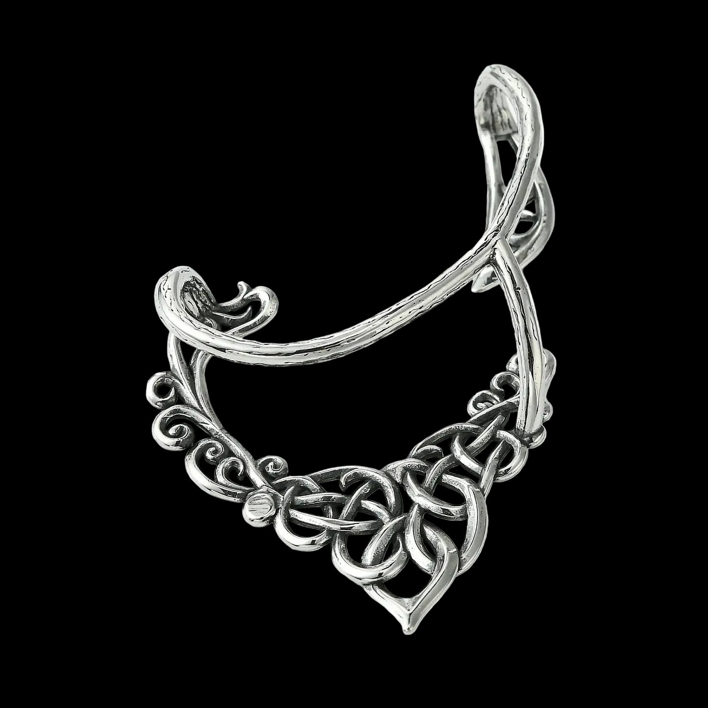 Gothic Elf Ear Cuff Earrings – No Piercing, Forest Vine | 316L Stainless Steel