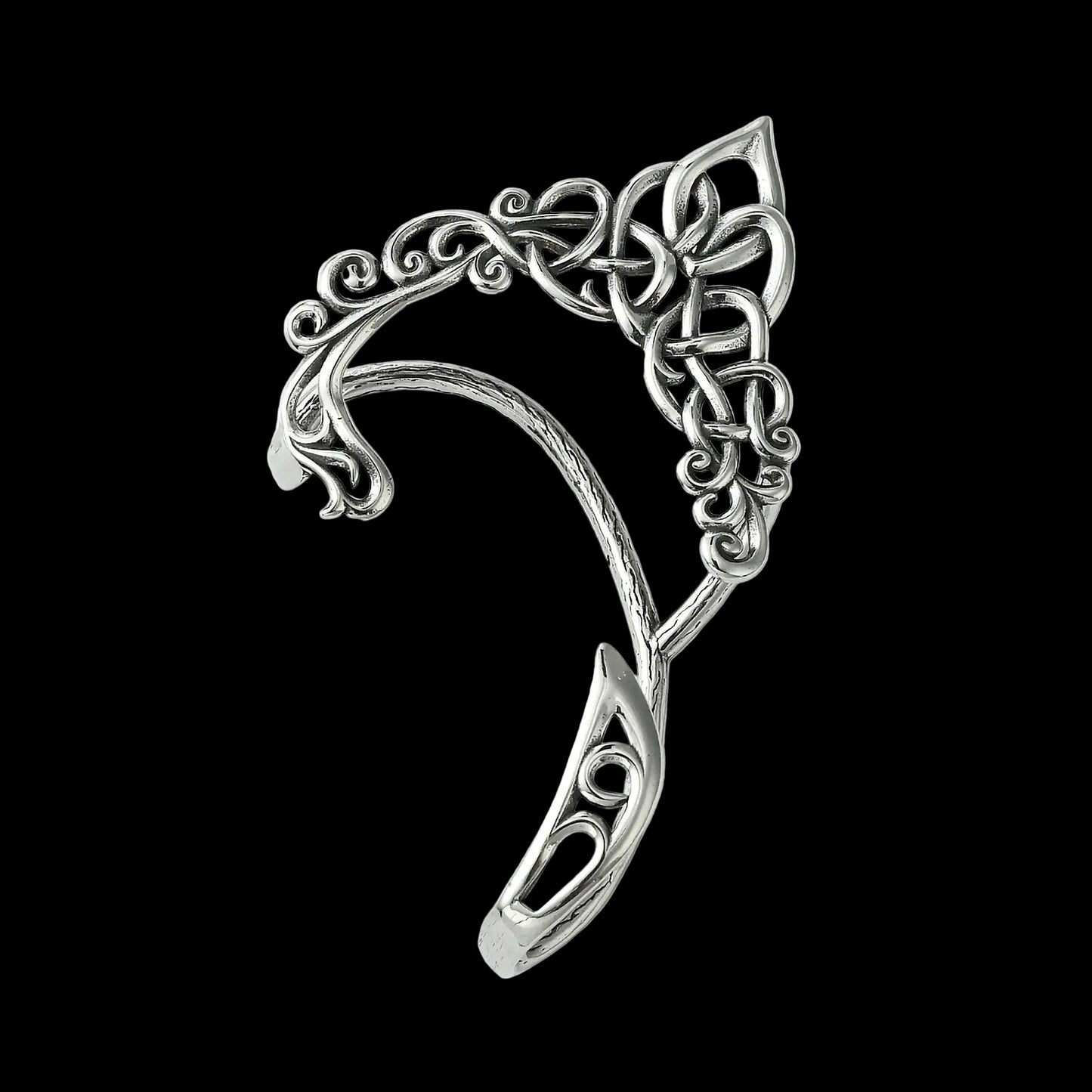 Gothic Elf Ear Cuff Earrings – No Piercing, Forest Vine | 316L Stainless Steel