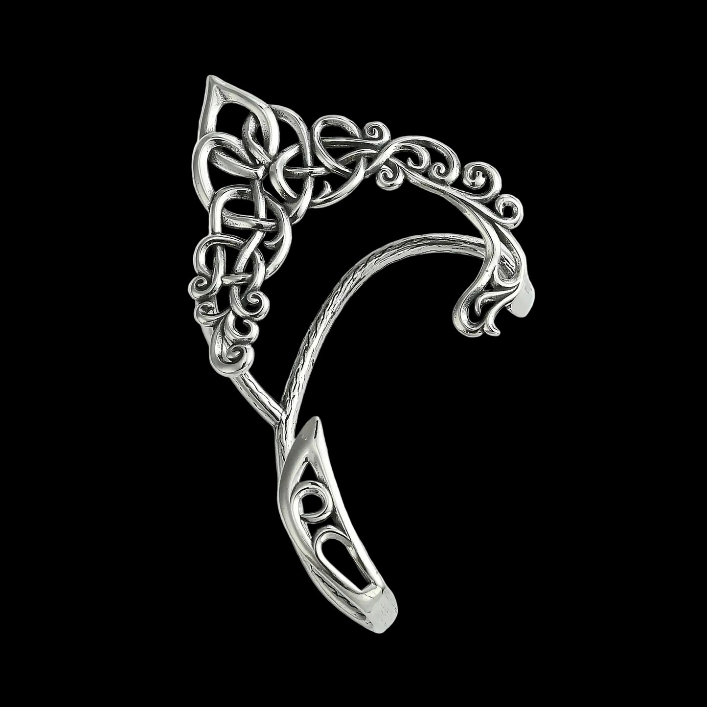 Gothic Elf Ear Cuff Earrings – No Piercing, Forest Vine | 316L Stainless Steel