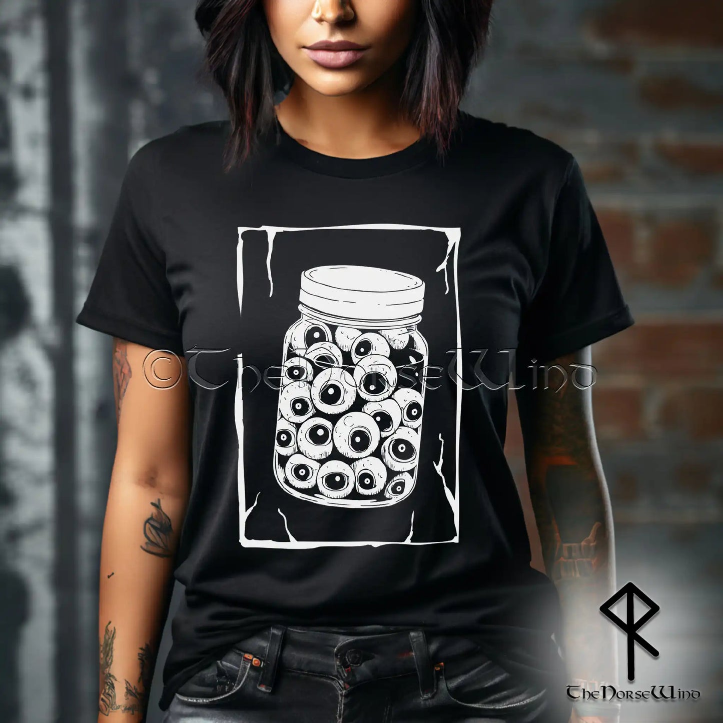 Gothic Eyeball Jar T-Shirt - Grunge Horror Weirdcore Fashion - Creepy Alt Clothing