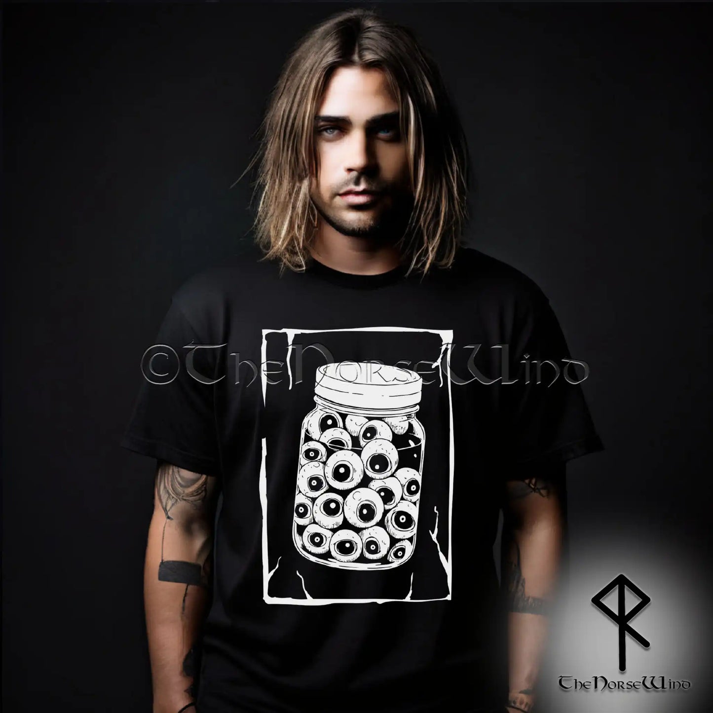 Gothic Eyeball Jar T-Shirt - Grunge Horror Weirdcore Fashion - Creepy Alt Clothing