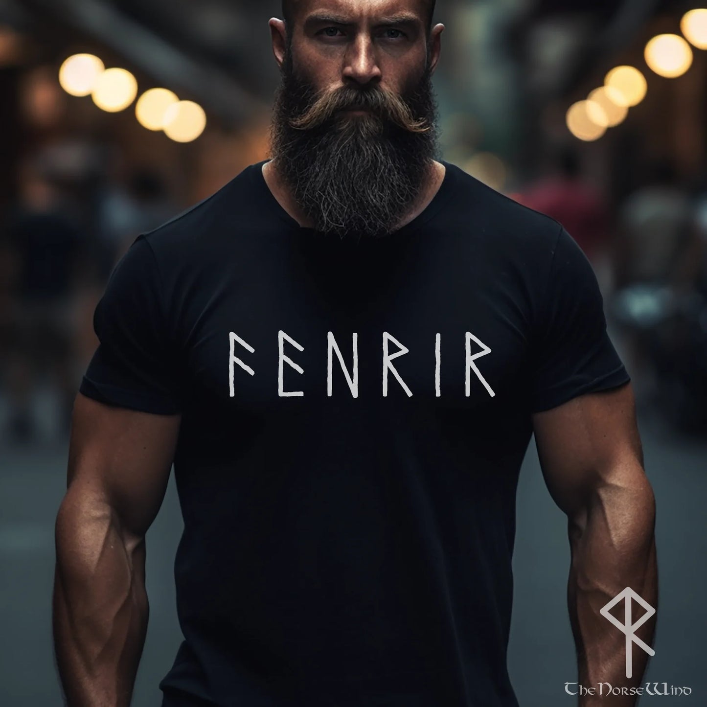 FENRIR Viking T-Shirt, Norse Runes Style Tee Shirt, Unisex