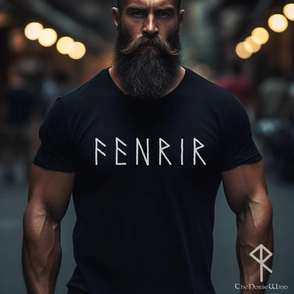 FENRIR Wikinger T-Shirt, T-Shirt im nordischen Runenstil, Unisex