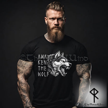 Fenrir Wolf Viking T-Shirt – Awaken the Wolf Norse Mythology Tee