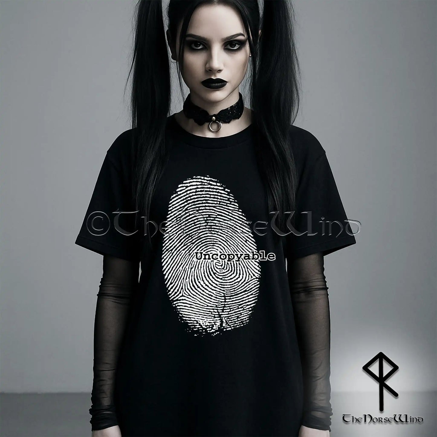 Alternative Fingerprint T-Shirt – Uncopyable Rebellious Identity Grunge Goth Tee