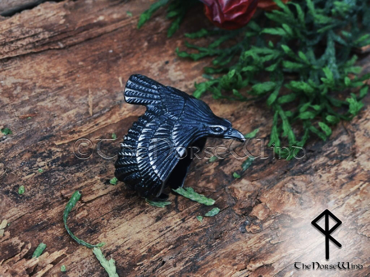 Viking Raven Ring - Norse Mythology Flying Raven Steel Jewelry | The ...