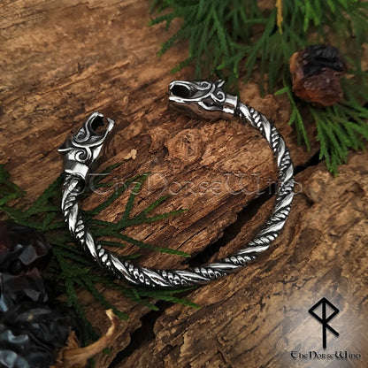 Freya’s Cats Viking Bracelet – Stainless Steel Arm Ring