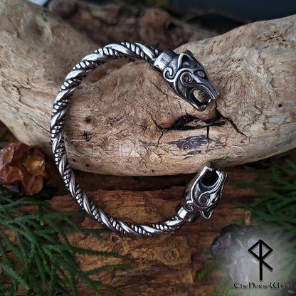 Freya’s Cats Viking Bracelet – Stainless Steel Arm Ring