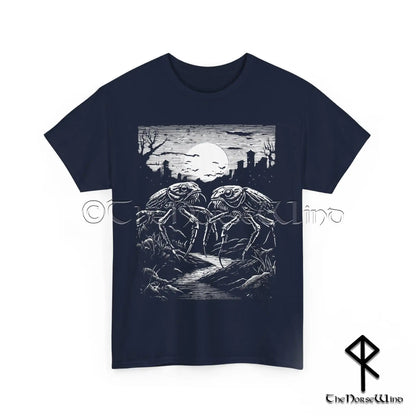 Weird Gothic T-Shirt – Cockroaches Under the Moon Linocut Shirt | Dark Alternative Tee