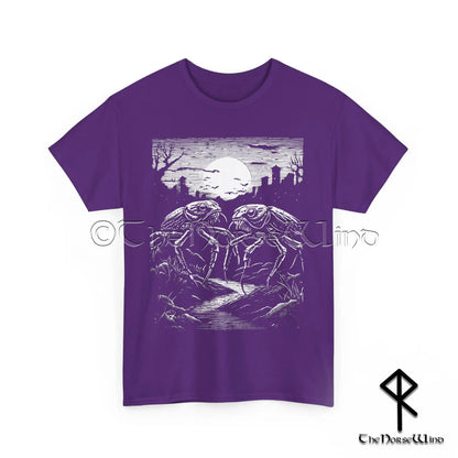 Weird Gothic T-Shirt – Cockroaches Under the Moon Linocut Shirt | Dark Alternative Tee