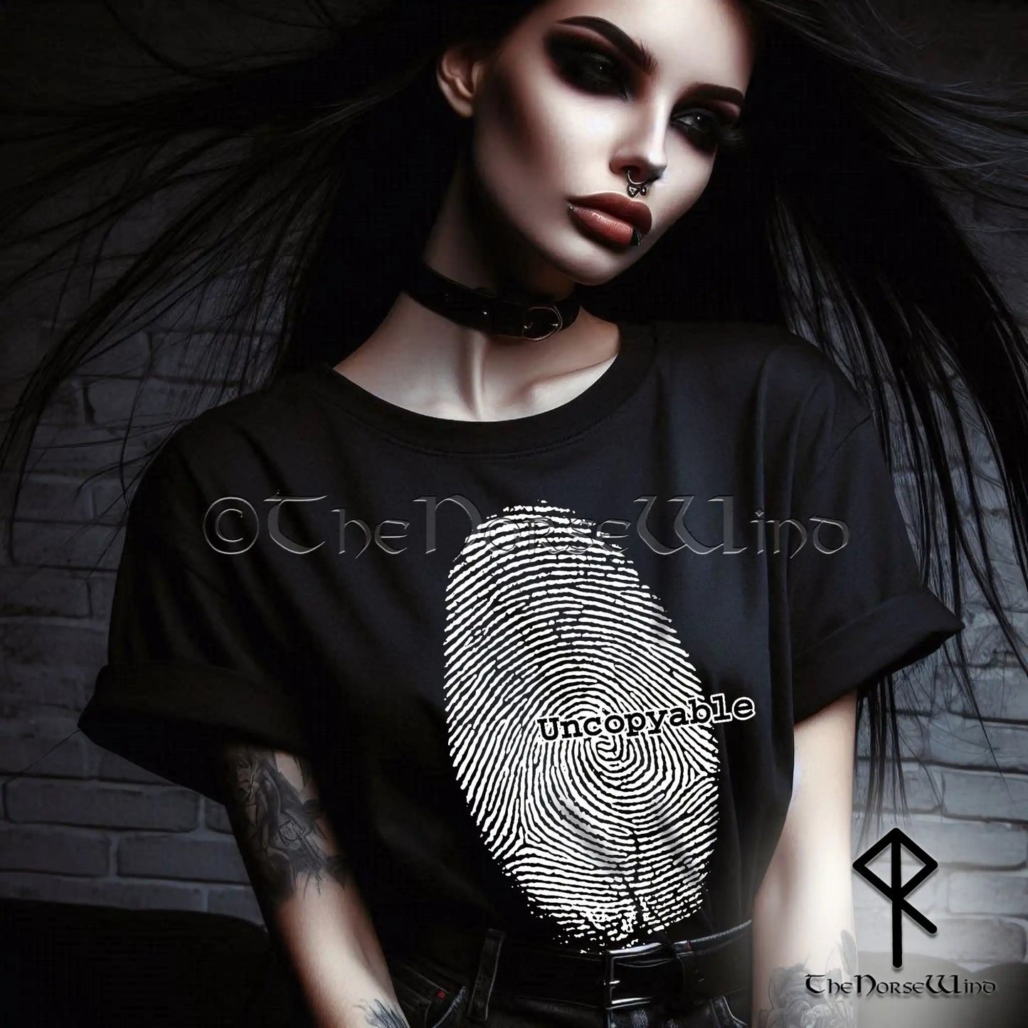 Alternative Fingerprint T-Shirt – Uncopyable Rebellious Identity Grunge Goth Tee