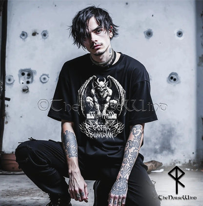 Gargoyle T-Shirt – Gothic Guardian Dark Fantasy Medieval Shirt