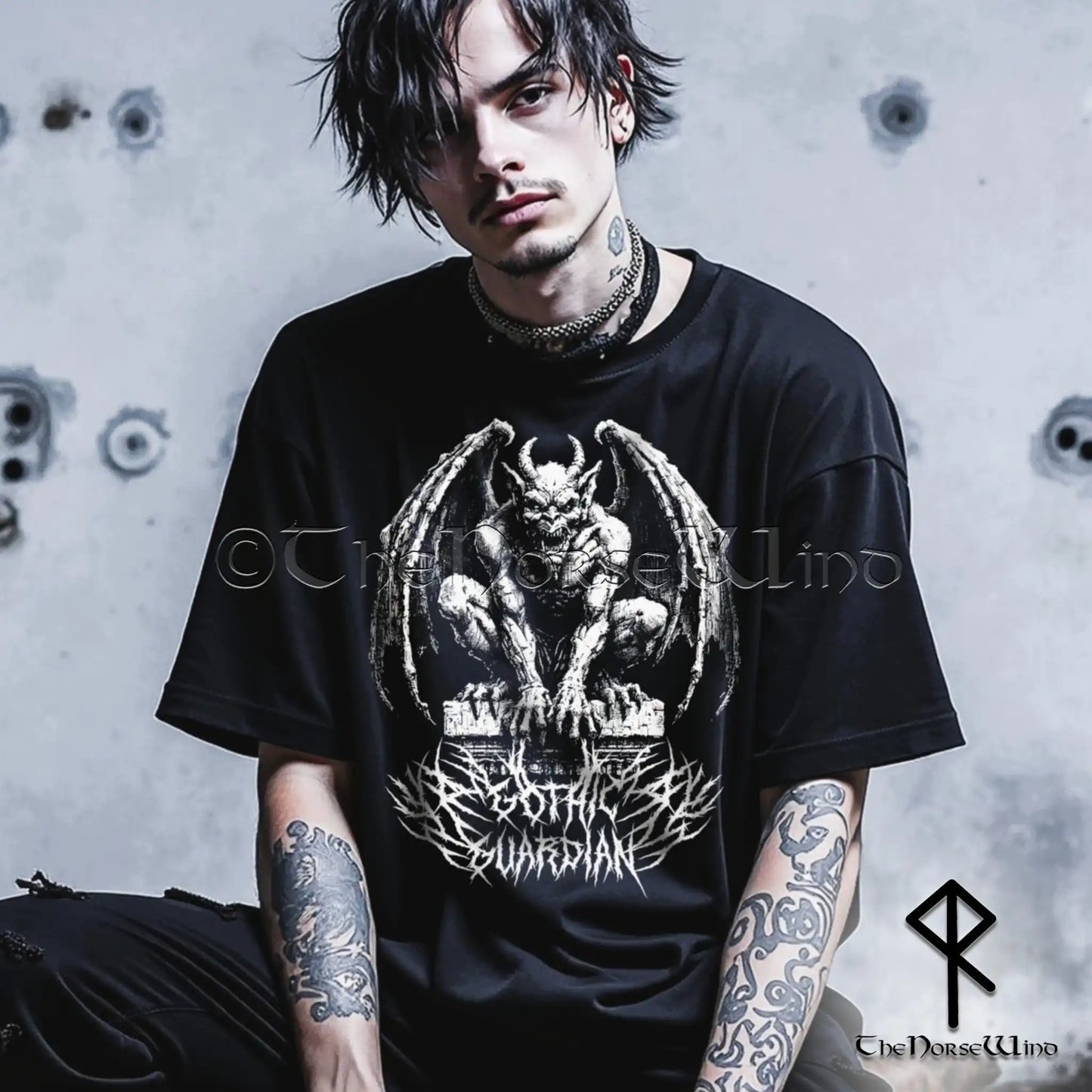 Gargoyle T-Shirt – Gothic Guardian Dark Fantasy Medieval Shirt