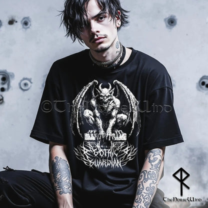 Gargoyle T-Shirt – Gothic Guardian Dark Fantasy Medieval Shirt