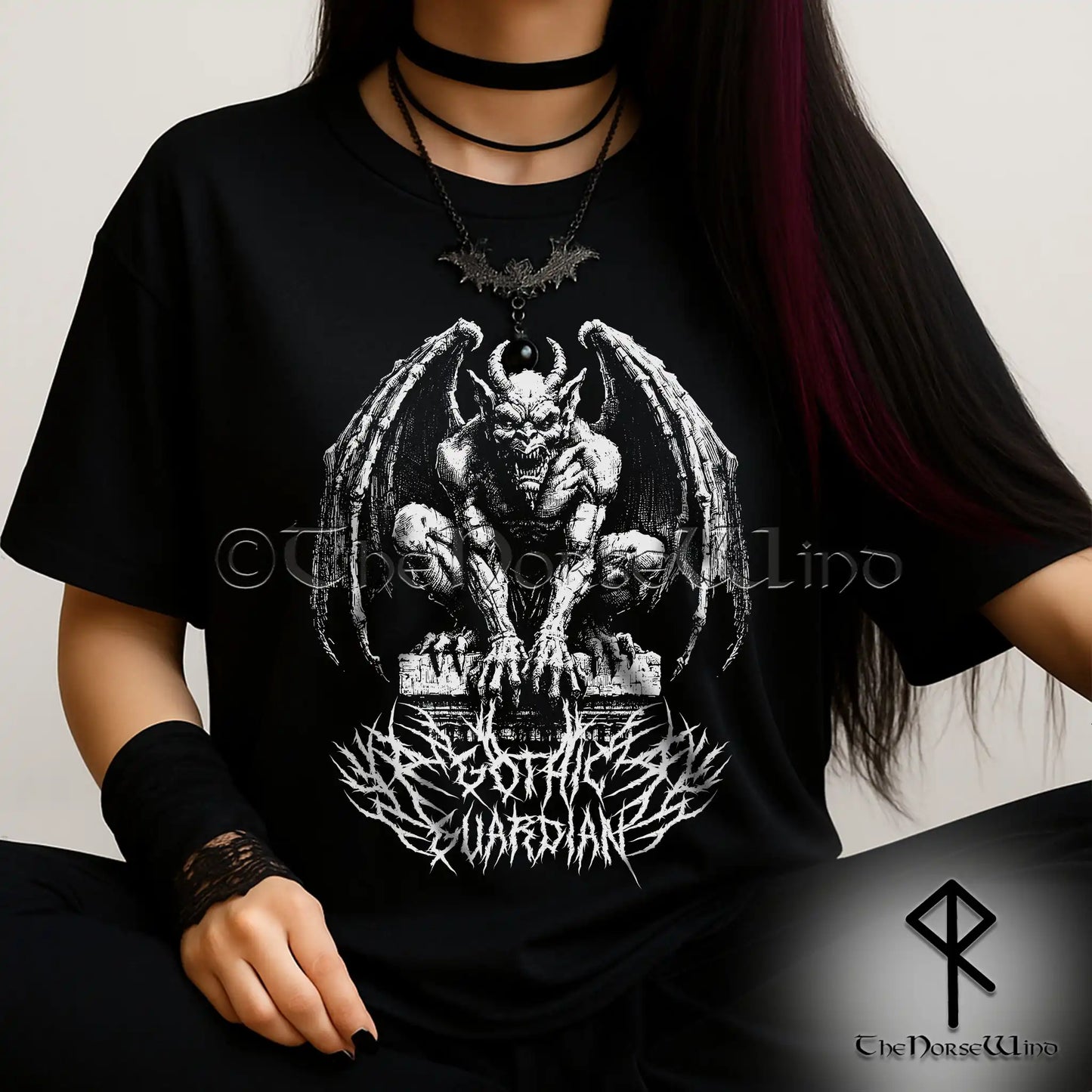 Gargoyle T-Shirt – Gothic Guardian Dark Fantasy Medieval Shirt